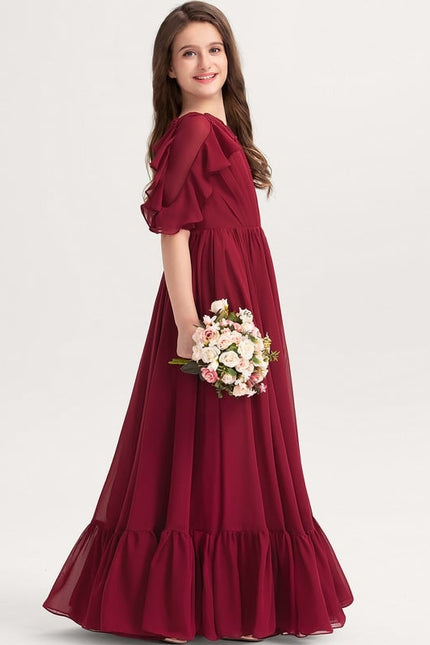 Robe Trapèze Bordeaux Flottante - gallery 2