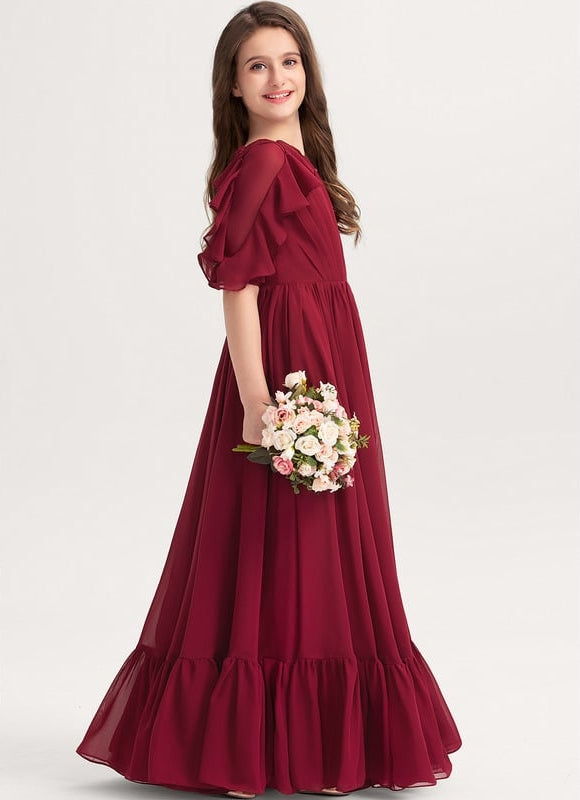 Robe Trapèze Bordeaux Flottante - gallery 2