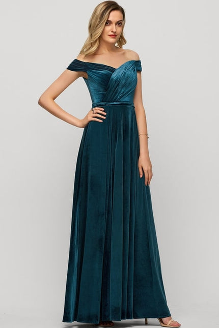 Robe Trapèze Velours Émeraude - gallery 1