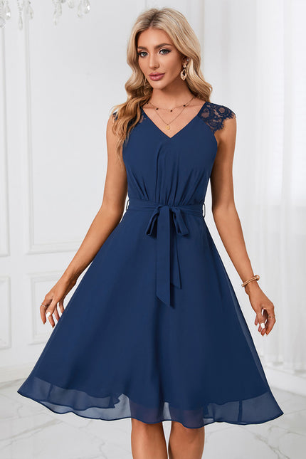 Robe Trapèze Élégance Marine Douce - gallery 1