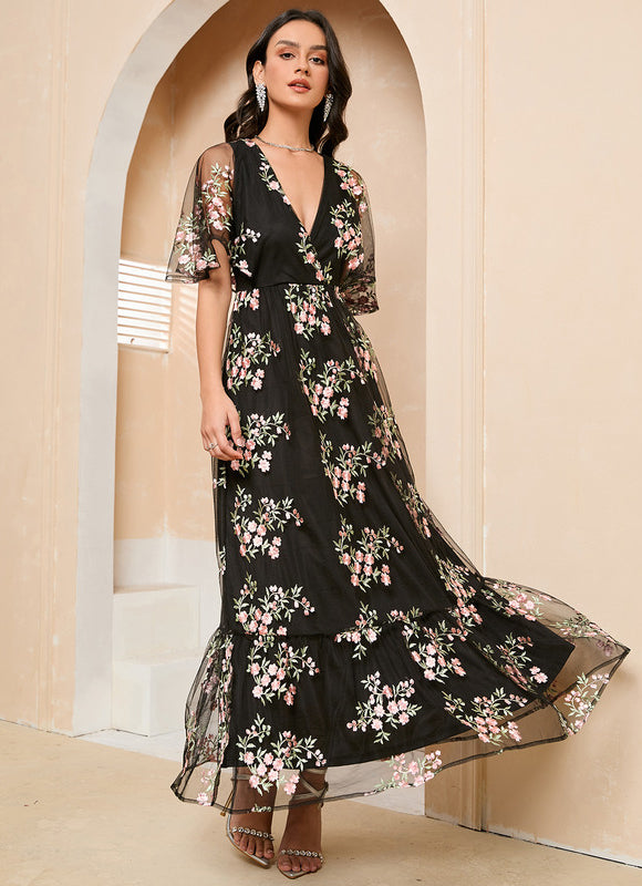 Robe Trapèze Lune Florale - gallery 2