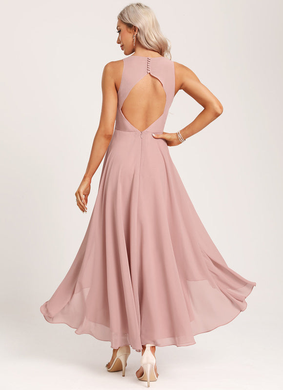 Robe Trapèze Aérienne Vert Pâle - gallery 5