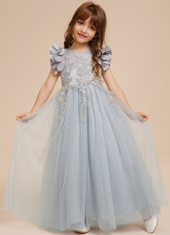 Robe Trapèze Tulle Fleurie - gallery 2