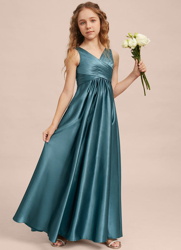 Robe Trapèze Satinée Longue Émeraude