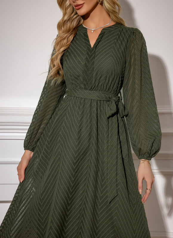 Robe Trapèze Chic Olivâtre - gallery 2