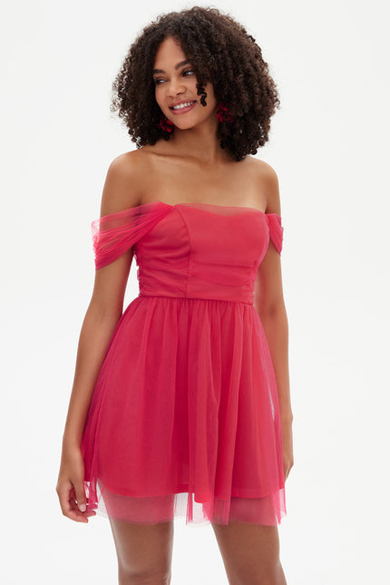 Robe Trapèze Fuchsia Envoûtante - gallery 4
