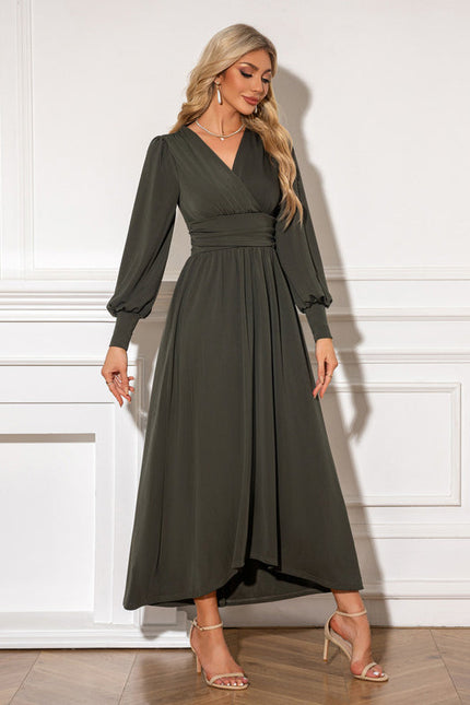 Robe Trapèze Maxi Asymétrique Sage - gallery 4