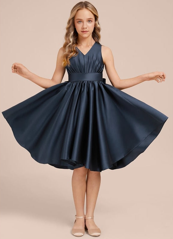 Robe Trapèze Satin Marine Chic - gallery 5