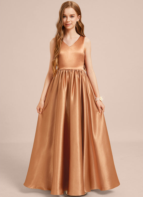 Robe Trapèze Satin Caramel