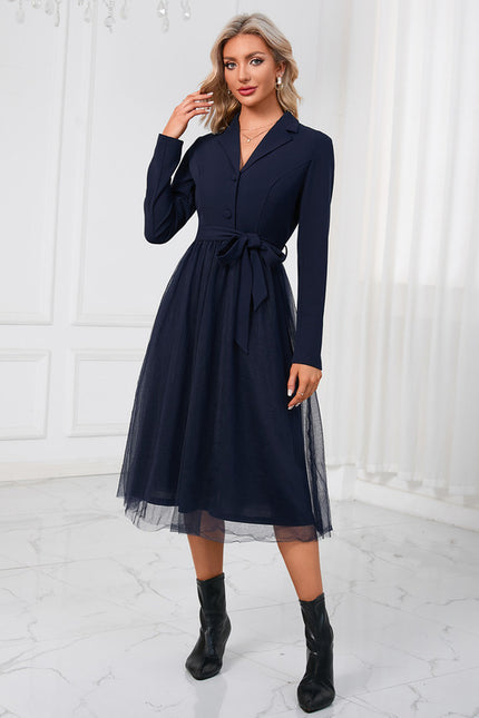 Robe Trapèze Élégante Structurelle - gallery 2