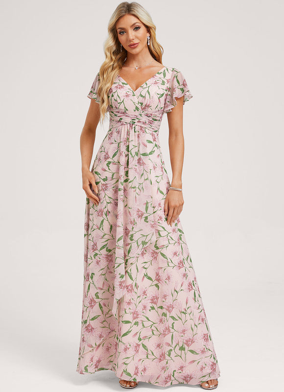 Robe Trapèze Mousseline Fendue - gallery 3