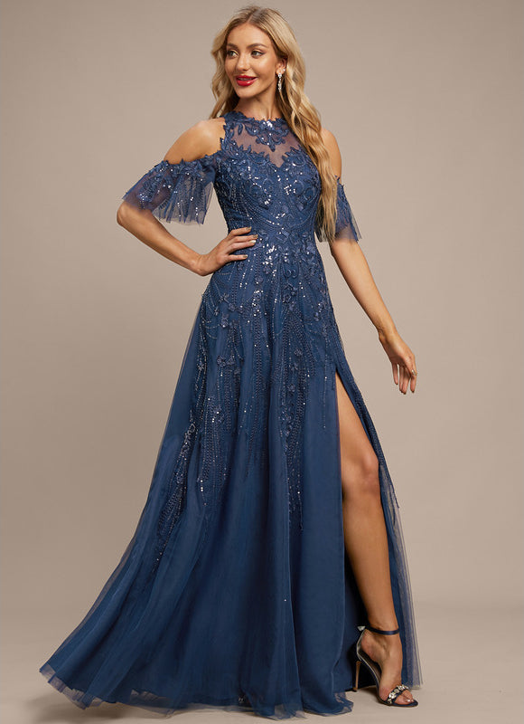 Robe Trapèze Satinée Azur - gallery 5