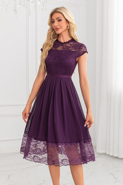 Robe Trapèze Violet Éthéré - gallery 1