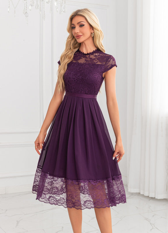 Robe Trapèze Violet Éthéré - gallery 1