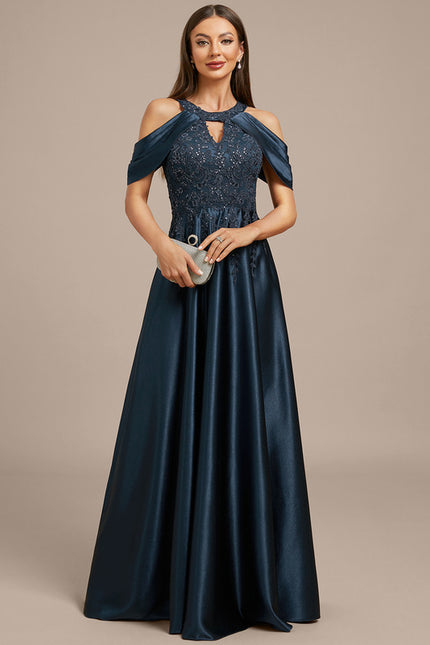 Robe Trapèze Soirée Satinée Ornée - gallery 2