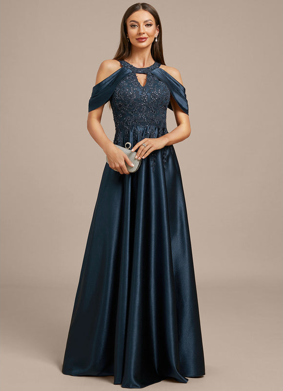 Robe Trapèze Soirée Satinée Ornée - gallery 2