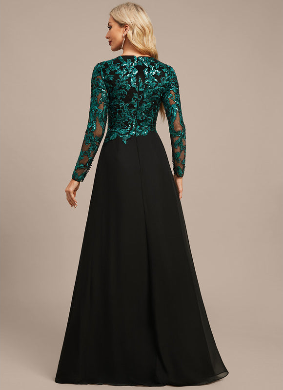 Robe Trapèze Éclat Noir Émeraude - gallery 6