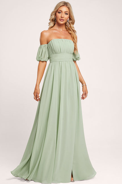 Robe Trapèze Ailée Vert Pastel - gallery 2