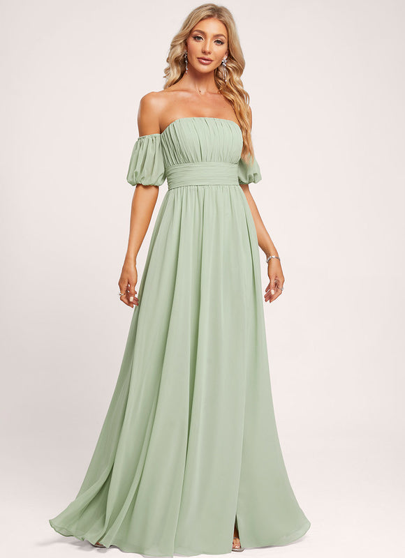 Robe Trapèze Ailée Vert Pastel - gallery 2