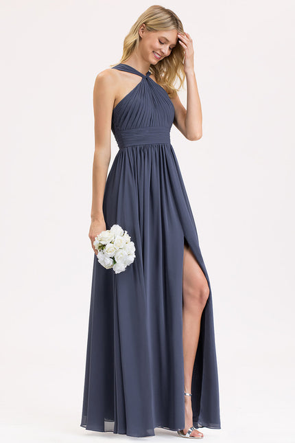 Robe Trapèze Mousseline Fendue - gallery 2