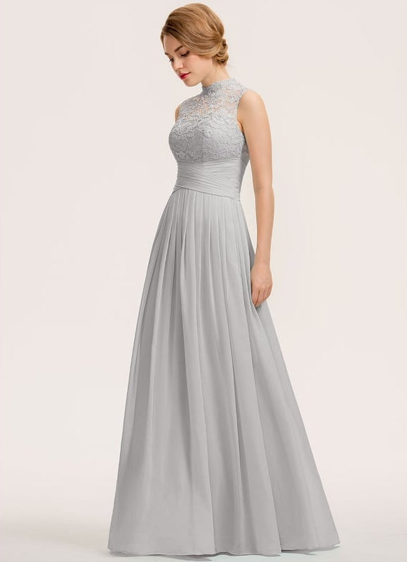 Robe Trapèze Gris Aérien Élégant - gallery 2