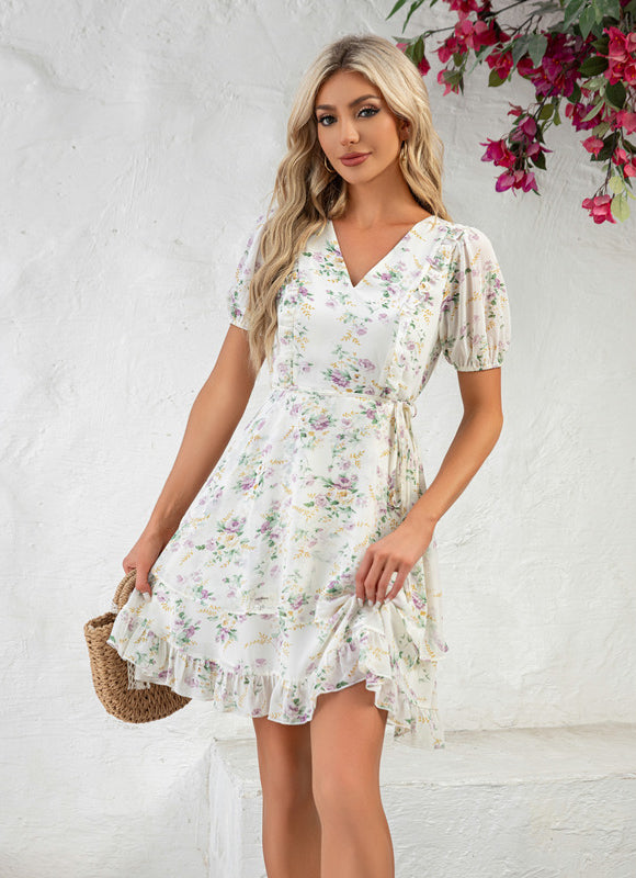 Robe Trapèze Floraison Légère - gallery 4