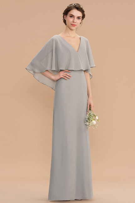 Robe Trapèze Gris Flottant - gallery 4