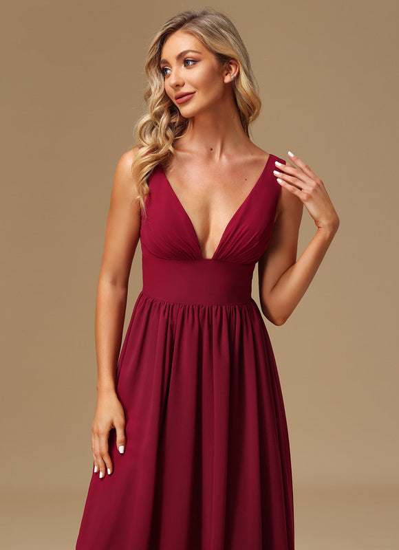 Robe Trapèze Longue Beige Élégante - gallery 5