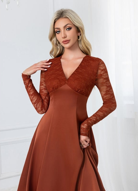 Robe Trapèze Écarlate Élégante - gallery 3