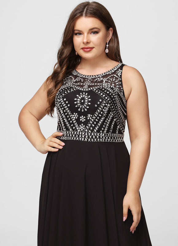 Robe Trapèze Noir Élégant Flottant - gallery 9