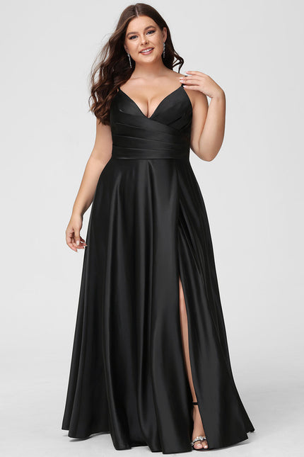 Robe Trapèze Satin Noir Chic - gallery 5