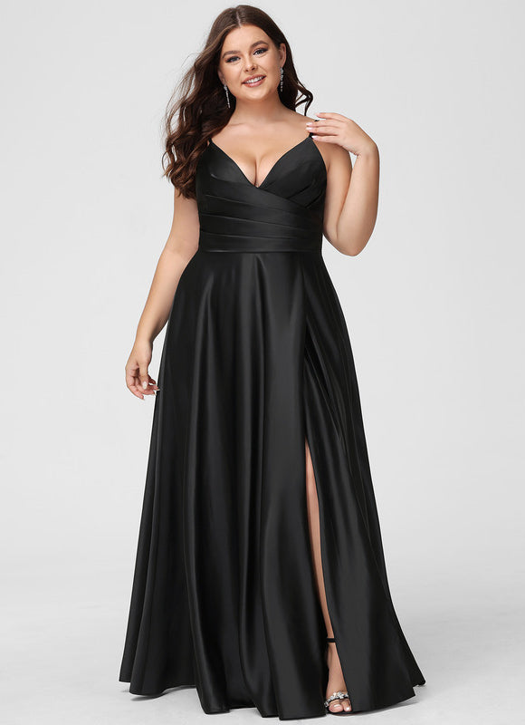 Robe Trapèze Satin Noir Chic - gallery 5