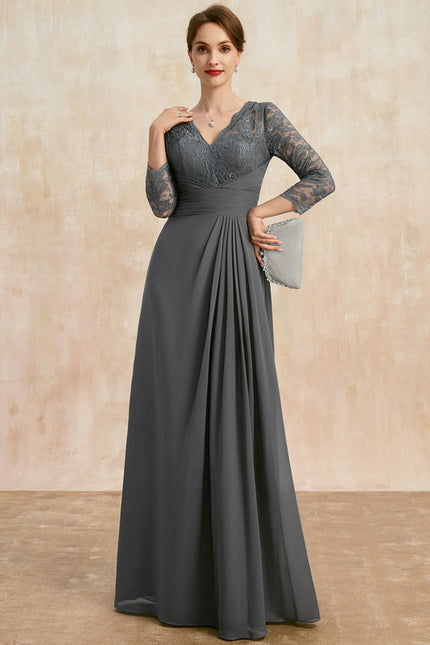 Robe Trapèze Gris Élégance Drapée - gallery 4