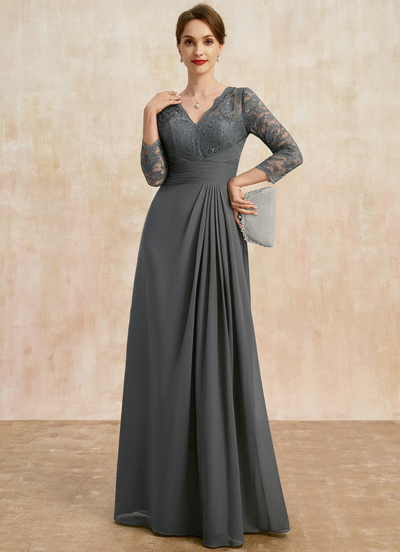 Robe Trapèze Gris Élégance Drapée - gallery 4