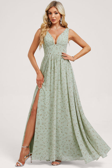 Robe Trapèze Longue Beige Élégante - gallery 2