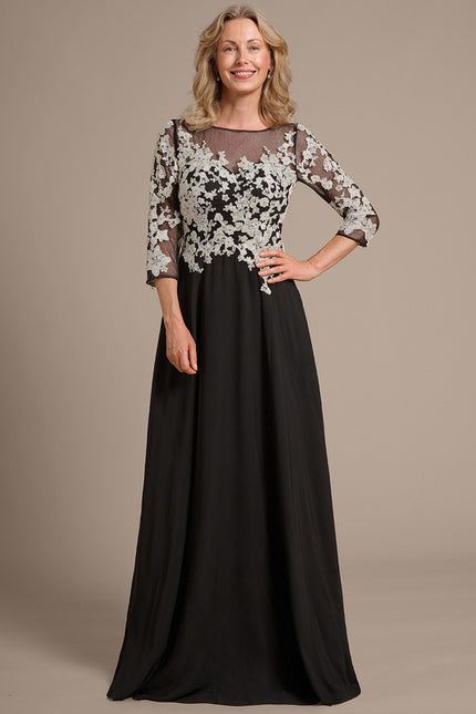 Robe Trapèze Élégante Noir Opalescent - gallery 2