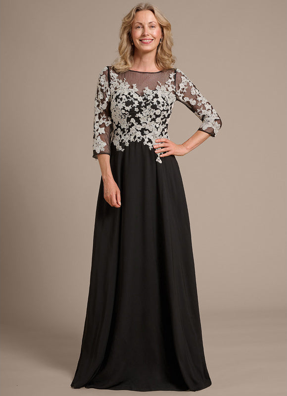 Robe Trapèze Élégante Noir Opalescent - gallery 2