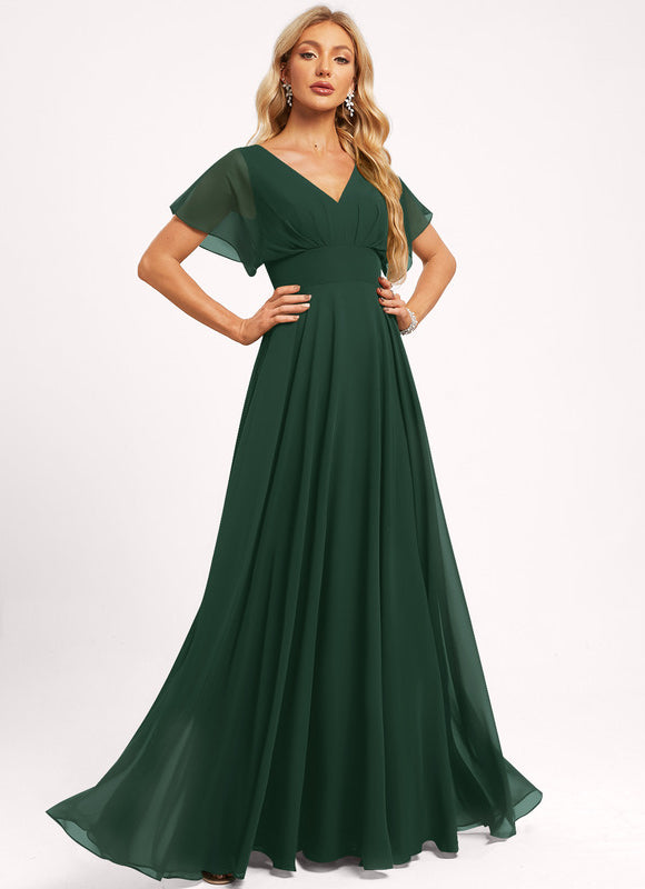 Robe Trapèze Longue Beige Élégante - gallery 3