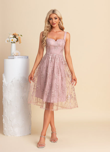 Robe Trapèze Éphémère Rose