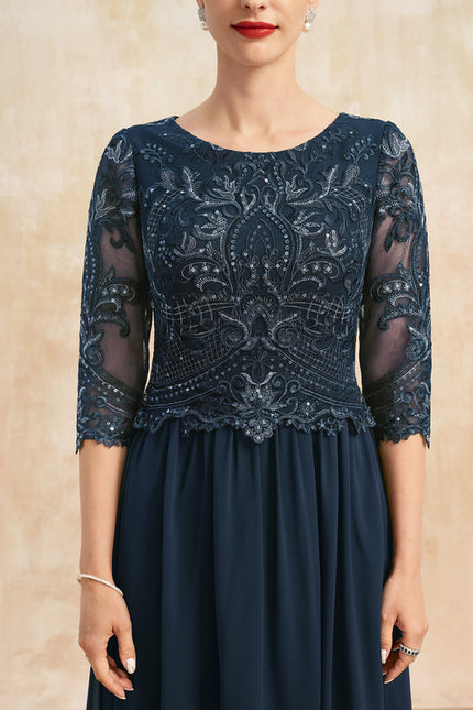 Robe Trapèze Élégance Marine Brodée - gallery 6