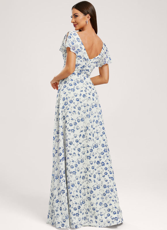 Robe Trapèze Mousseline Fendue - gallery 4