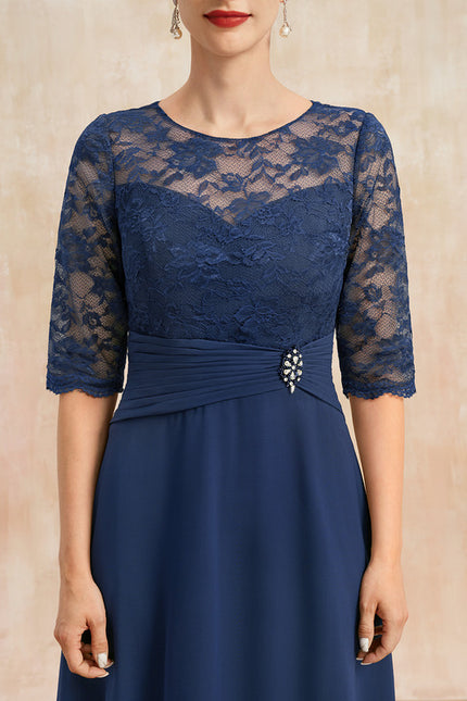 Robe Trapèze Élégance Marine Flottante - gallery 6