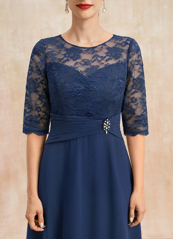 Robe Trapèze Élégance Marine Flottante - gallery 6