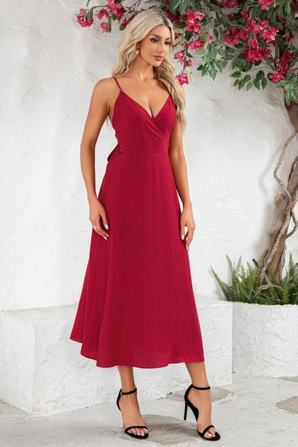 Robe Trapèze Rouge Flottant - gallery 1