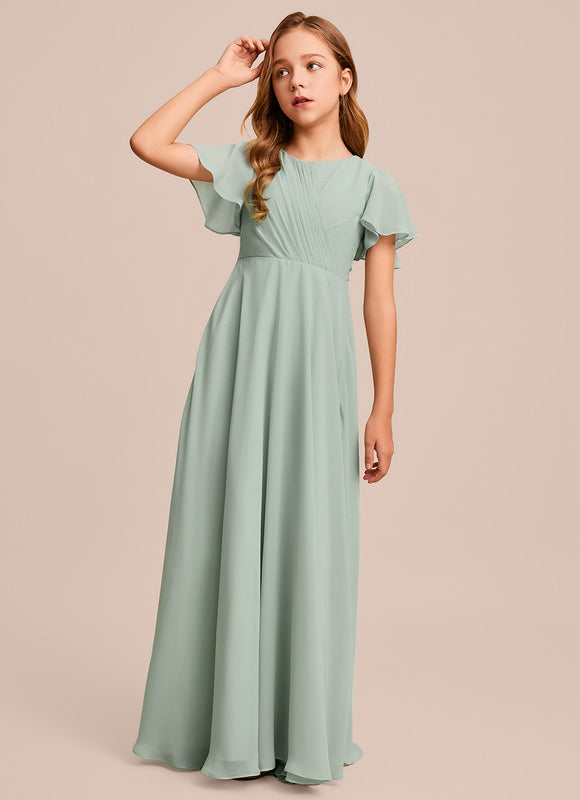 Robe Trapèze Bleu Doux Éclat - gallery 1