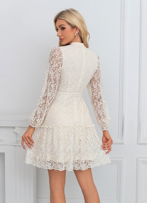 Robe Trapeze Col Montant - gallery 1