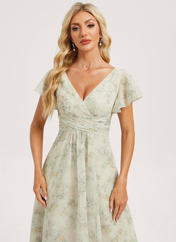 Robe Trapèze Mousseline Fendue - gallery 2