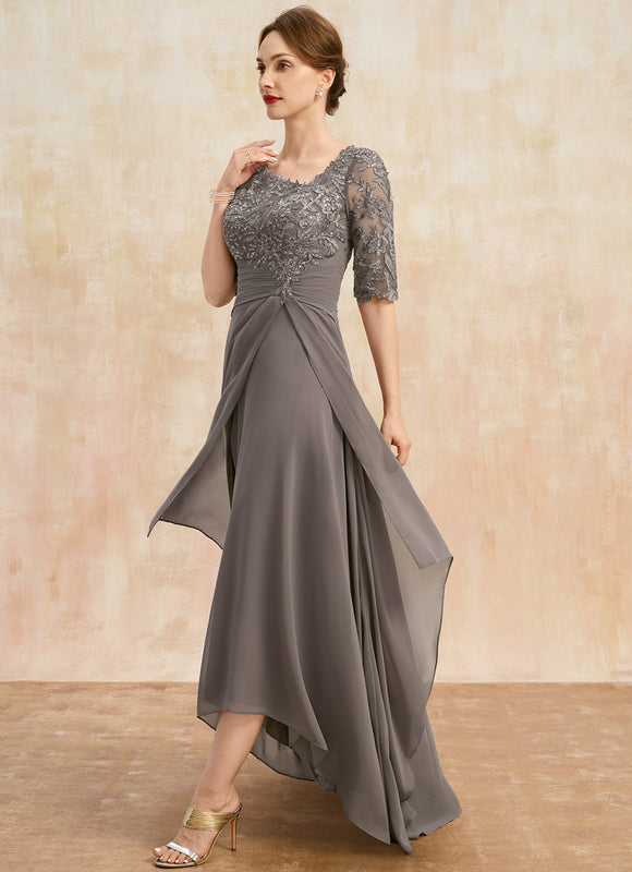 Robe Trapèze Gris Élégant - gallery 3