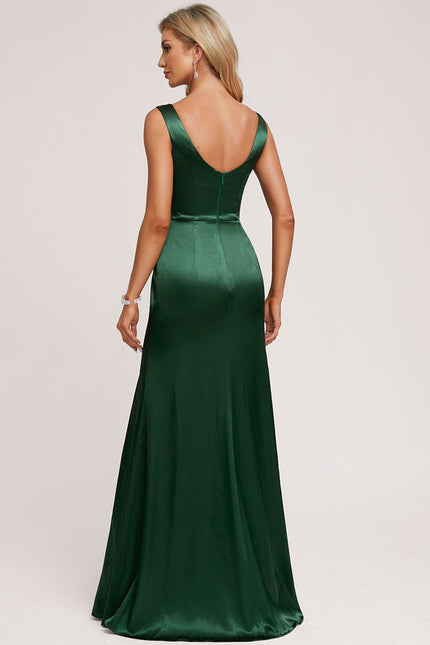 Robe Trapèze Satin Doré Élégante - gallery 2
