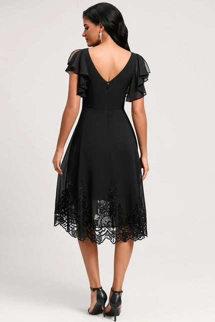 Robe Trapèze Chic Noir Dentelle - gallery 5